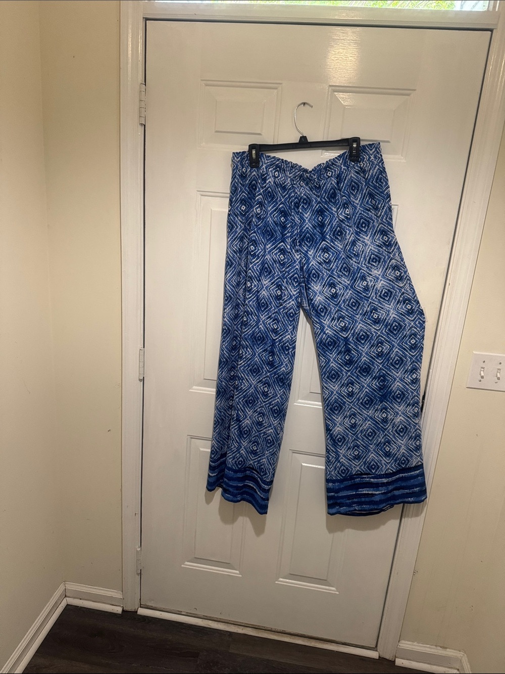 Zac & Rachel Blue Geometric Wide-Leg Pants